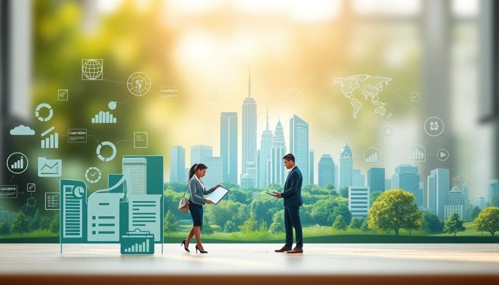 A visually compelling infographic depicting public records and transparency. In the foreground, stylized icons representing data (like charts, graphs, and spreadsheets) are intermingled with human figures in professional business attire, collaborating over a tablet. The middle layer features a vibrant cityscape with skyscrapers and green spaces, symbolizing community impact. In the background, a transparent overlay of charts and maps illustrates the flow of open data, creating a sense of depth. Soft, natural lighting enhances the professional atmosphere, with a slight lens blur on the background to draw focus on the foreground elements. The overall mood is optimistic, conveying the powerful story of data-driven accountability and community empowerment. A visually compelling infographic depicting public records and transparency. In the foreground, stylized icons representing data (like charts, graphs, and spreadsheets) are intermingled with human figures in professional business attire, collaborating over a tablet. The middle layer features a vibrant cityscape with skyscrapers and green spaces, symbolizing community impact. In the background, a transparent overlay of charts and maps illustrates the flow of open data, creating a sense of depth. Soft, natural lighting enhances the professional atmosphere, with a slight lens blur on the background to draw focus on the foreground elements. The overall mood is optimistic, conveying the powerful story of data-driven accountability and community empowerment.