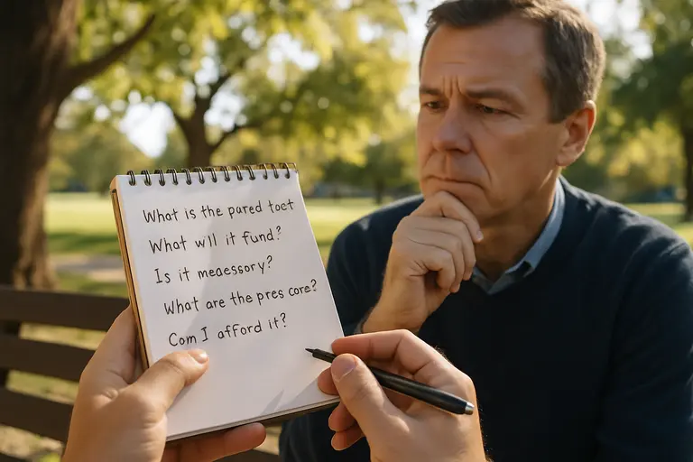 Person marking notes while reading local election materials