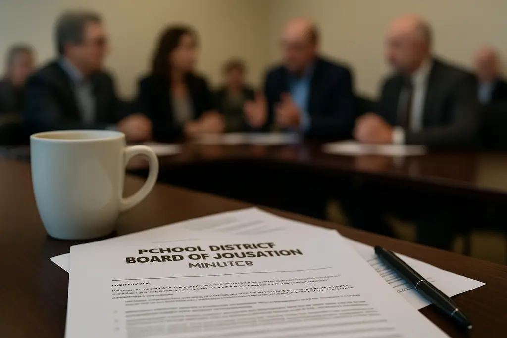 Montrose Superintendent Leave discussion at a school board meeting room