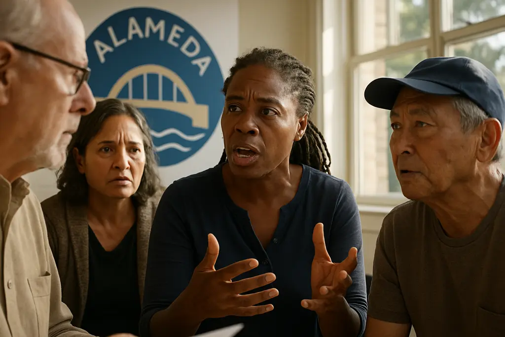 Alameda Reparations Plan discussion at a county meeting room